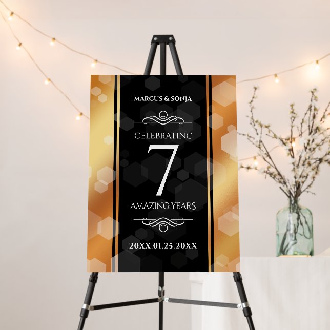 Elegant 7th Copper Wedding Anniversary Foam Board (In Situ (Stand))