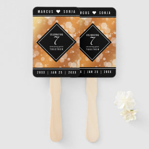 Elegant 7th Copper Wedding Anniversary Hand Fan