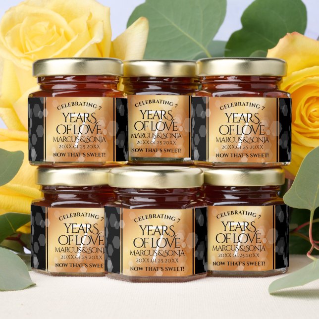 Elegant 7th Copper Wedding Anniversary Honey Jar Favors (Insitu)