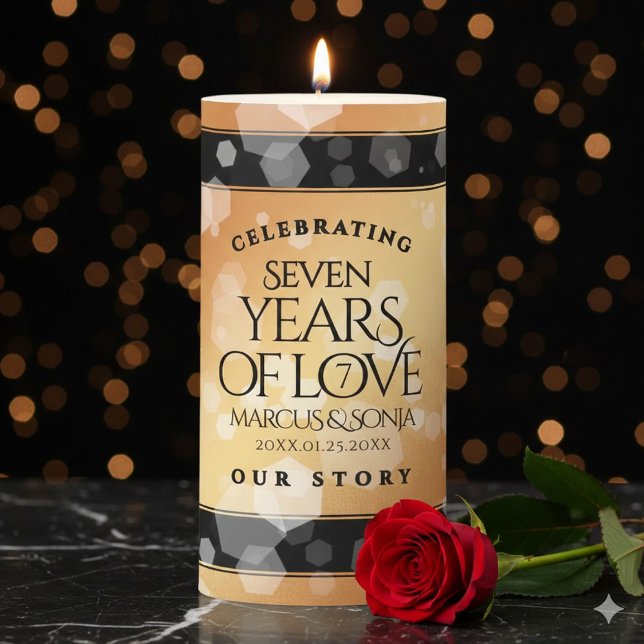 Elegant 7th Copper Wedding Anniversary Pillar Candle (Elegant 7th Copper Wedding Anniversary Pillar Candle Cover Photo)
