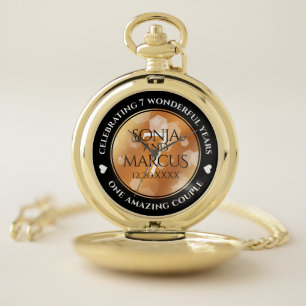 Elegant 7th Copper Wedding Anniversary Pocket Watch