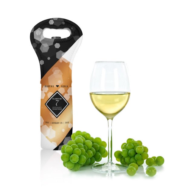 Elegant 7th Copper Wedding Anniversary Wine Bag (Creator Uploaded)