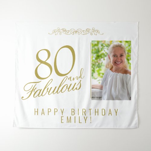 Elegant 80 and Fabulous Birthday Photo Backdrop