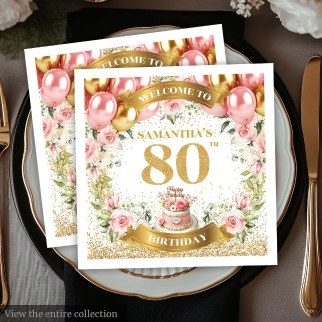 Elegant 80 & Fabulous Party Napkins (Elegant 80 & Fabulous Party Napkins)