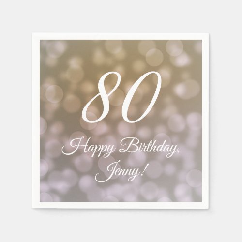 Elegant 80th Birthday Napkins For Her 