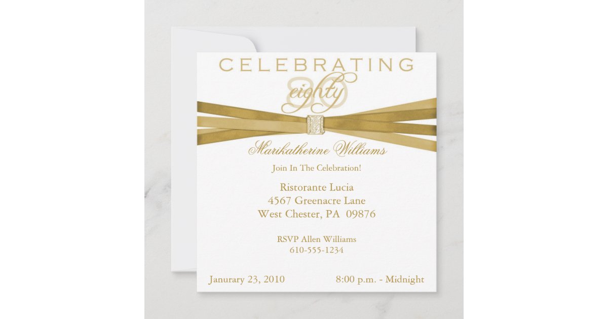 Elegant 80th Birthday Party Invitations | Zazzle