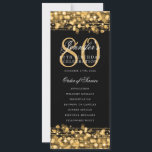Elegant 80th Birthday Party Program Gold<br><div class="desc">Elegant "Birthday Party Program" design with Sparkles & String Lights in Gold w/ custom text.</div>