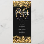 Elegant 80th Birthday Party Program Gold w/ Menu