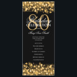 Elegant 80th Birthday Party Program Gold w/ Menu<br><div class="desc">Elegant "Birthday Party Program" design with Sparkles & Lights in Gold w/ custom text.</div>