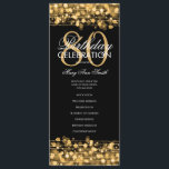 Elegant 80th Birthday Party Program Gold w/ Menu<br><div class="desc">Elegant "Birthday Party Program" design with Sparkles & Lights in Gold w/ custom text.</div>