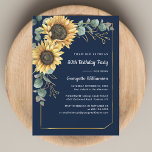 Elegant 80th Birthday Party Sunflower Eucalyptus  Invitation<br><div class="desc">Organize a milestone birthday with a vibrant and cheerful invitation. This design features a beautiful arrangement of sunflowers and eucalyptus, symbolizing warmth, happiness, and longevity. The modern script typography adds a touch of elegance, making this invitation perfect for an unforgettable 80th birthday celebration. Customize the invitation with your party details...</div>