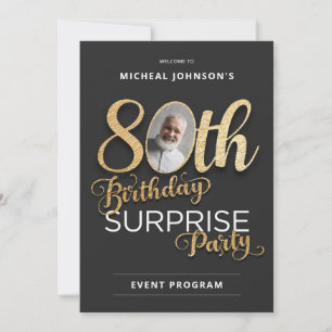 Elegant 80th Birthday Surprise Party Program