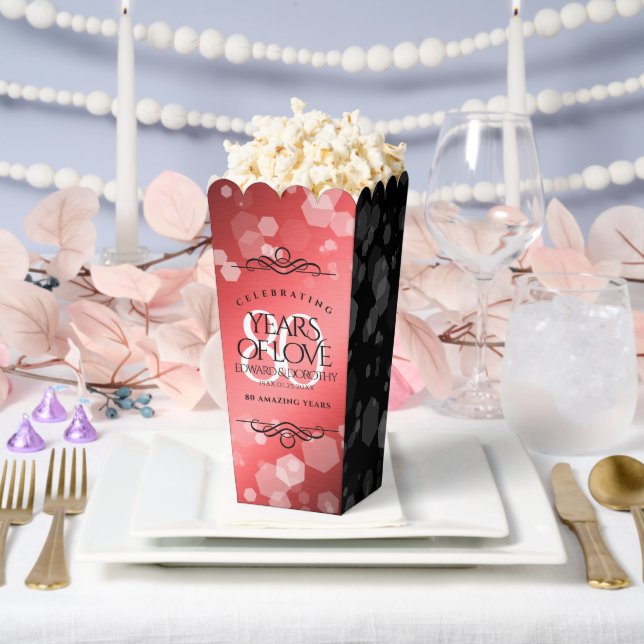 Elegant 80th Ruby Wedding Anniversary Celebration Favor Boxes (Wedding)