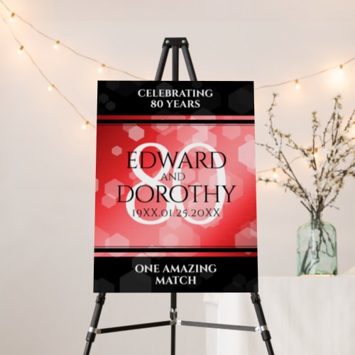 Elegant 80th Ruby Wedding Anniversary Celebration Foam Board