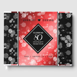 Elegant 80th Ruby Wedding Anniversary Celebration Guest Book
