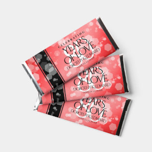 Elegant 80th Ruby Wedding Anniversary Celebration Hershey Bar Favors