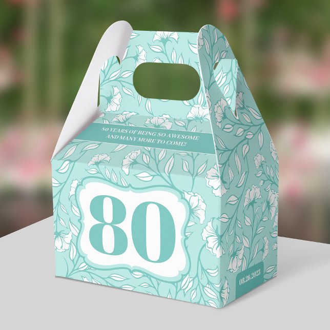 Elegant 80th (up to 99 years old) Birthday  Favor Boxes (Creator Uploaded)