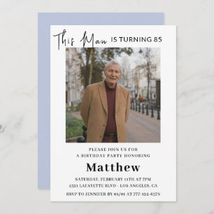 Elegant 85th birthday invitations Men Photo