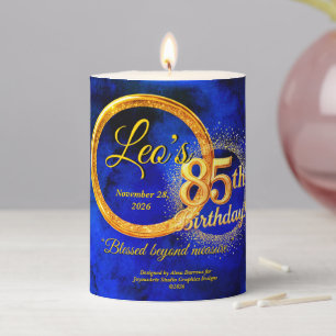 Elegant 85th Birthday Party Head Table Centerpiece Pillar Candle