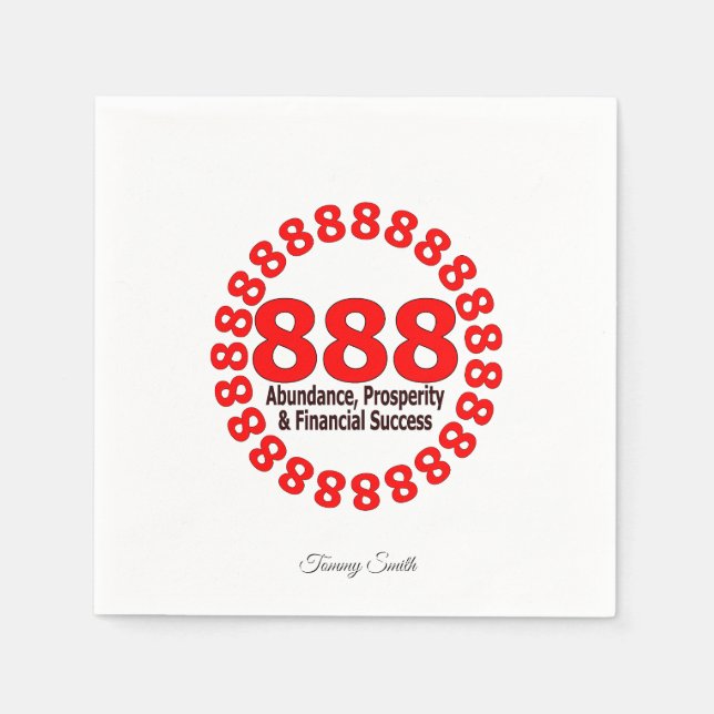 Elegant 888 Angel Number Paper Napkins (Front)