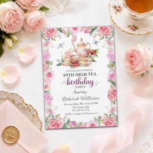 Elegant 89th Birthday High Tea Party Invitation