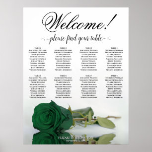 Elegant 8 Table Emerald Green Rose Seating Chart