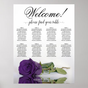Elegant 8 Table Royal Purple Rose Seating Chart