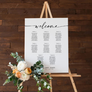 Elegant 8 Tables Welcome Seating Chart Foam Board