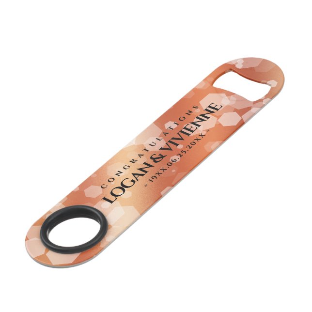 Elegant 8th 32nd Bronze Wedding Anniversary Bar Key (Front Angled)