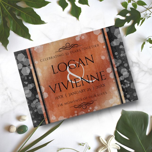 Elegant 8th 32nd Bronze Wedding Anniversary Cutting Board (Creator Uploaded)