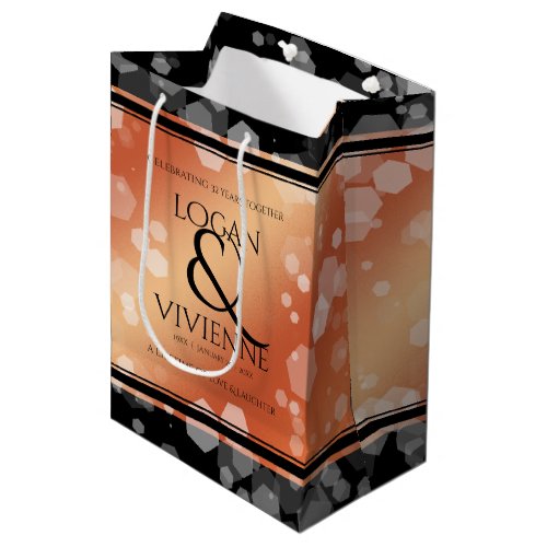 Elegant 8th 32nd Bronze Wedding Anniversary Medium Gift Bag