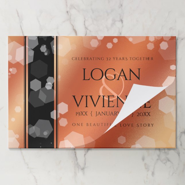Elegant 8th 32nd Bronze Wedding Anniversary Paper Pad (Folded)