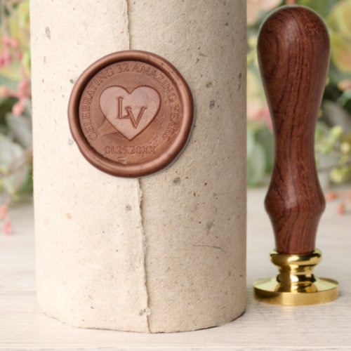 Elegant 8th 32nd Bronze Wedding Anniversary Wax Seal Stamp