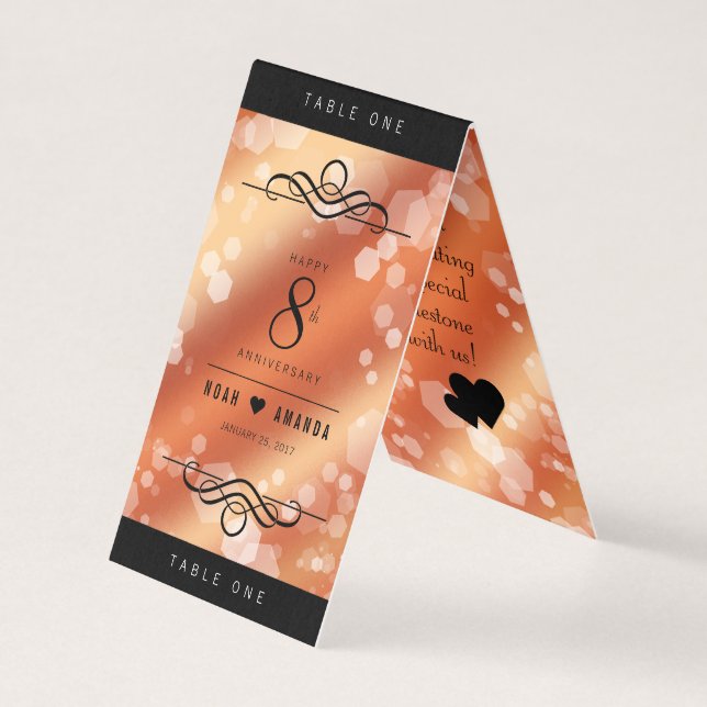 Elegant 8th Bronze Wedding Anniversary Celebration (Front)