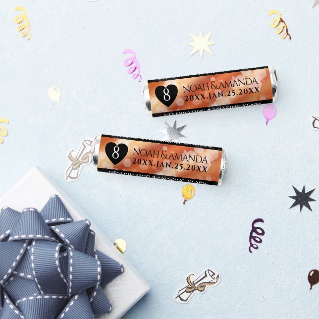 Elegant 8th Bronze Wedding Anniversary Celebration Breath Savers® Mints (Party)