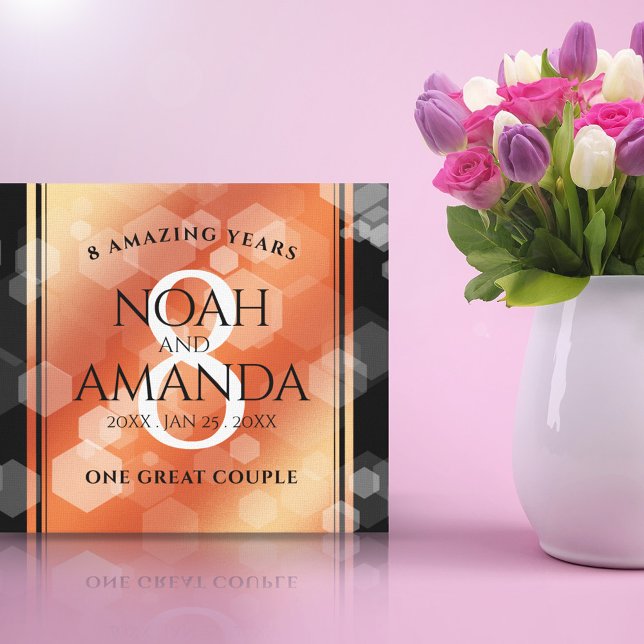 Elegant 8th Bronze Wedding Anniversary Celebration Canvas Print (Creator Uploaded)