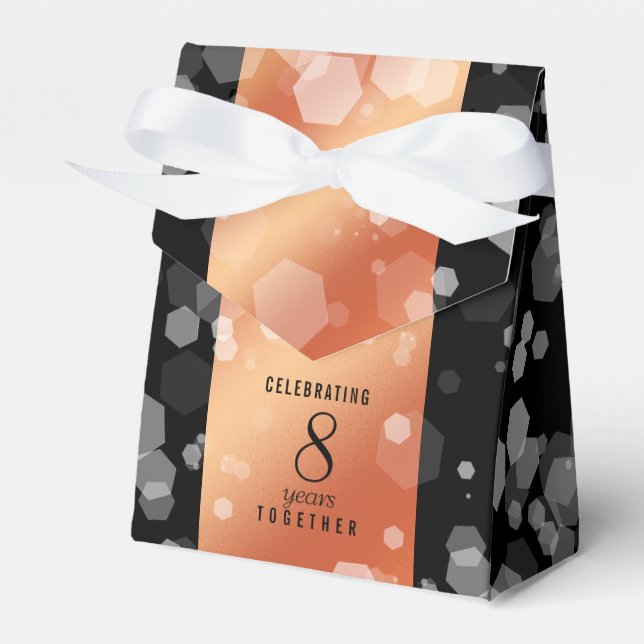 Elegant 8th Bronze Wedding Anniversary Celebration Favor Boxes (Front Side)