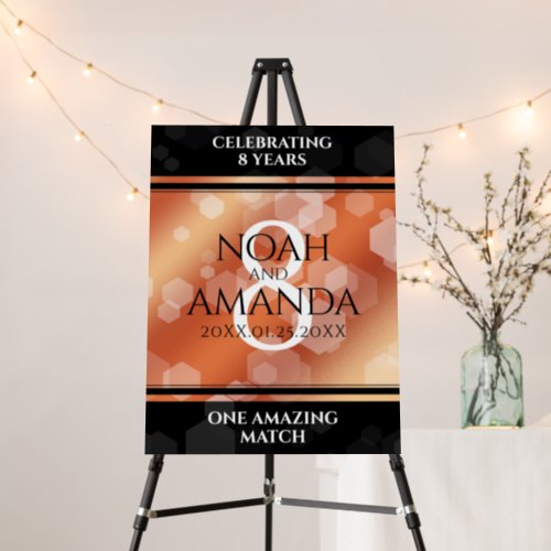 Elegant 8th Bronze Wedding Anniversary Celebration Foam Board