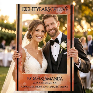 Elegant 8th Bronze Wedding Anniversary Celebration Selfie Frame