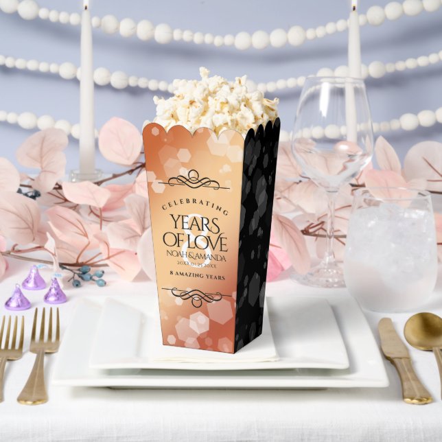 Elegant 8th Bronze Wedding Anniversary Favor Boxes (Wedding)