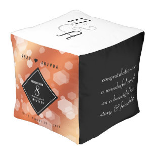 Elegant 8th Bronze Wedding Anniversary Pouf