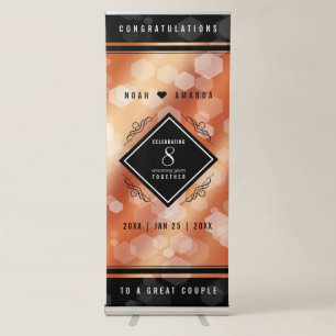Elegant 8th Bronze Wedding Anniversary Retractable Banner