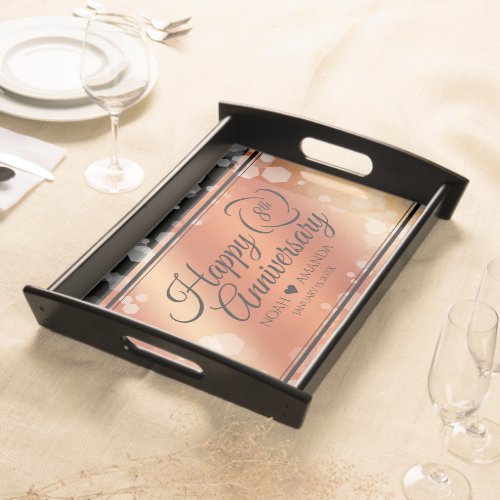 Elegant 8th Bronze Wedding Anniversary Serving Tray