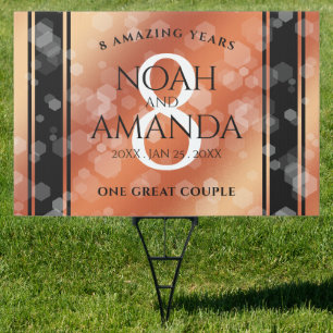 Elegant 8th Bronze Wedding Anniversary Sign