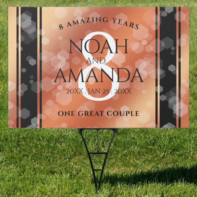 Elegant 8th Bronze Wedding Anniversary Sign (Insitu)