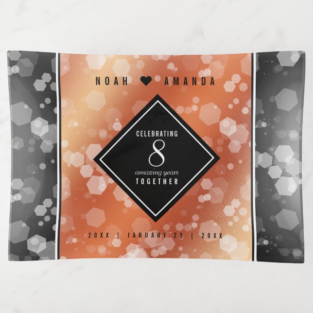 Elegant 8th Bronze Wedding Anniversary Trinket Tray (Front)