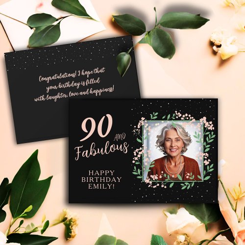 Elegant 90 and Fabulous Flower 90th Birthday Photo