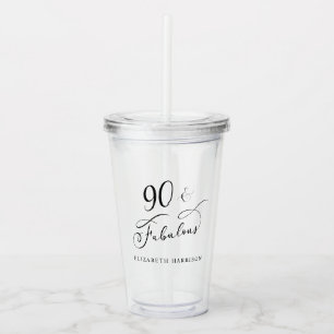 Elegant 90th Birthday Acrylic Tumbler