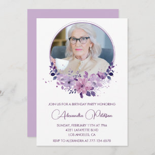 Elegant 90th birthday invitation Photo Elegant