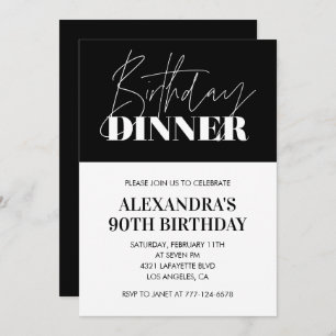 Elegant 90th birthday invitations Birthday Dinner